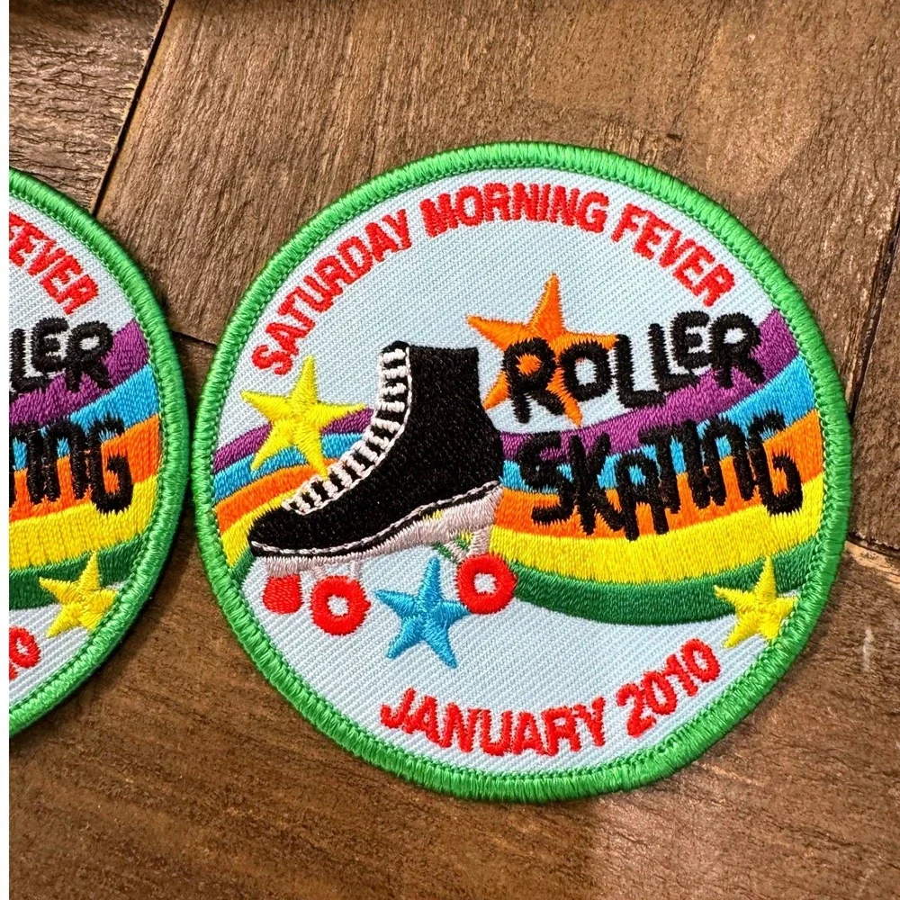 Roller Skating Patch Lot of 2 Saturday Morning Fever January 2010 GS